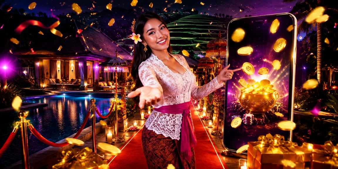 Tampilan antarmuka casino mobile dengan efek neon yang menarik di layar ponsel