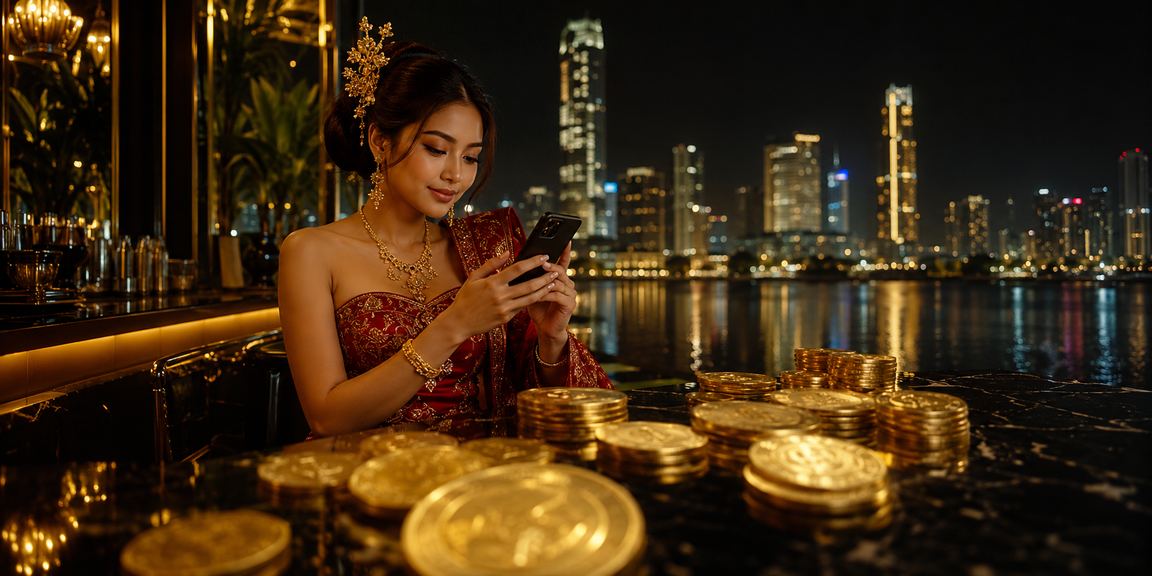 Suasana festival meriah dengan permainan kartu casino yang penuh warna dan semangat